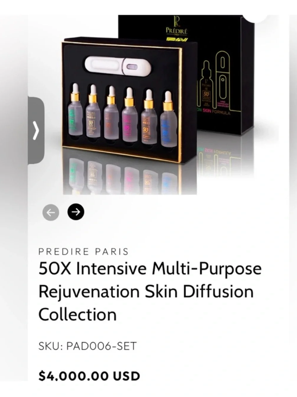 PRÉDIRÉ PARIS NIB! 50X Intensive Multi-Purpose Rejuvenation Skin Formula